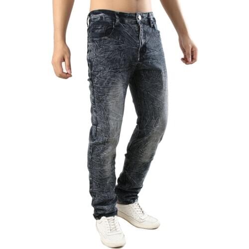 2020 New Mens Slim Jeans Classic Style Snowflake Pattern Elastic Fashion Denim Trousers Male Brand Pants Plus Size 40 42