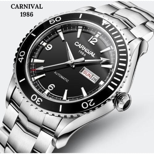 CARNIVAL 2018 High end Sport watch men Professional diving Automatic watch with Original imported MIYOTA Movement 50m waterproof