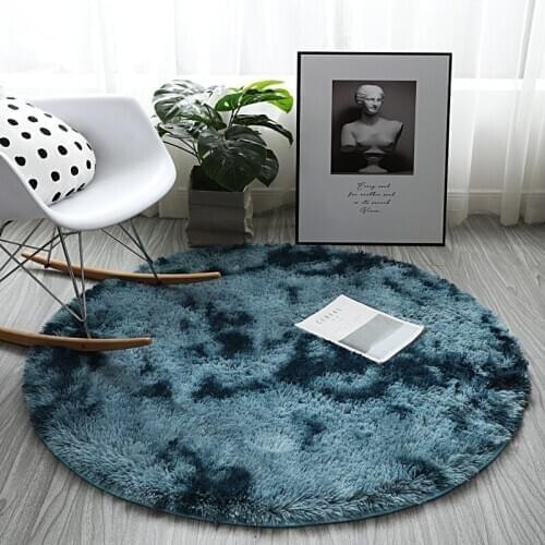 Nordic ins wind round carpet thick sponge baby anti-fall mat bedside carpet thick soft skin-friendly non-odor child crawling rug