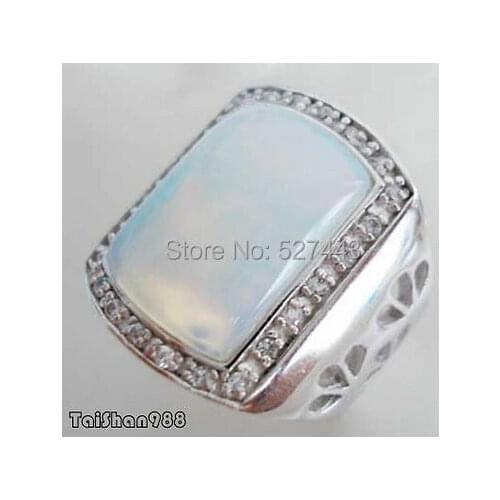 Wholesale FREE SHIPP >Blue Fire Opal 18KWGP Crystal Ring Size: 8.9.10.11