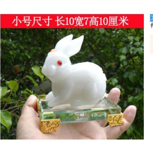 Crafts to attract wealth pieces of the zodiac rabbit Creative jewelry wedding gift white rabbit white jade statues Home