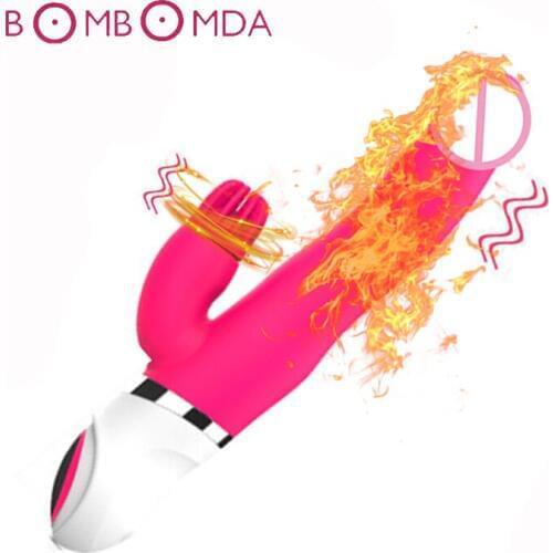 Sex Shops Heating Dildo Vibrator Vagina Massager USB Charge Waterproof Silicone Auto Rotation Vibrating Stick Sex Toys For Women