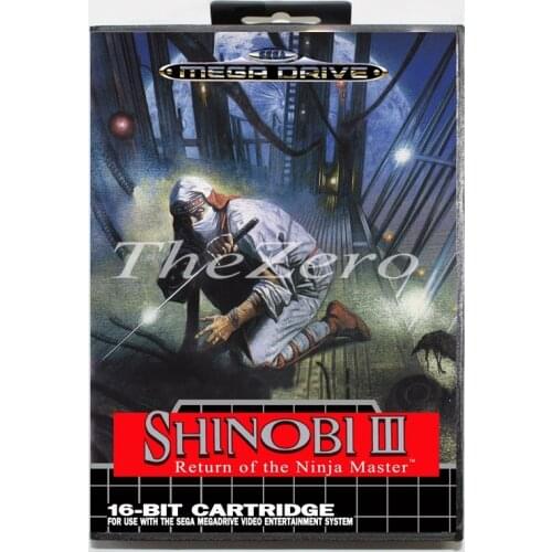 Shinobi 3 with Box for 16 bit MD Video Game Card for Sega Mega Drive/Genesis