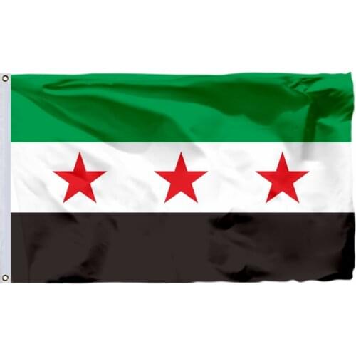 Syria Free Syria Flag Three Red Star 150X90cm (3x5FT) 100D Polyester Double Stitched High Quality Banner Ensign Free Shipping