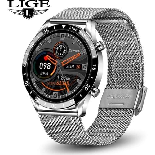LIGE Fashion Smart Watch Women Blood Pressure Heart Rate Monitoring Bluetooth Call Watch Music Control Waterproof Men Smartwatch