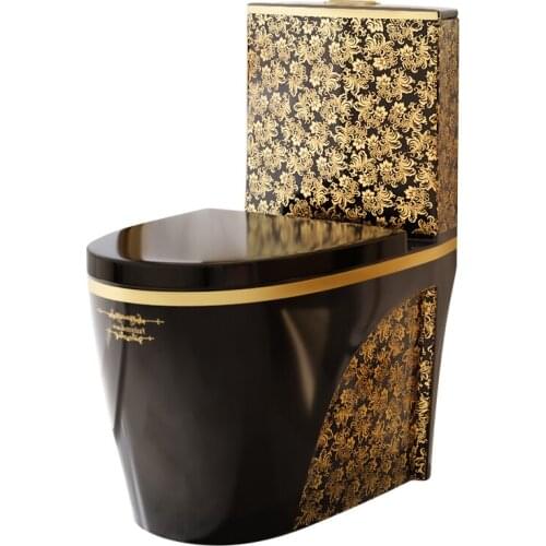 TT Black Domestic Toilet Color Pumping Toilet Individual Porcelain Deodorant Creative Bathroom European Style Mute