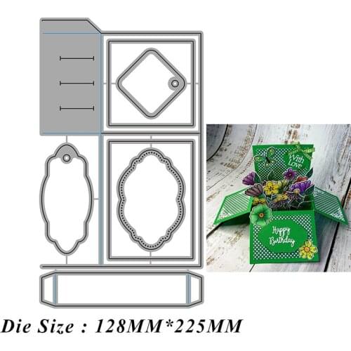 Cut Die Pop-up Box Card Landscape Display Box Metal Cutting Dies 2021 New Diy Die Mold Scrapbooking Paper Making Die Cuts Crafts