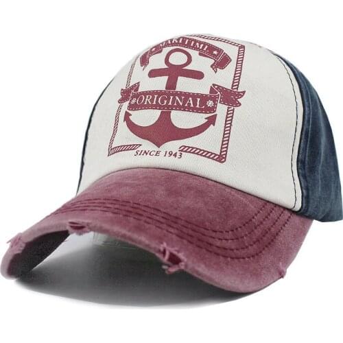 High Quality 100% Cotton Baseball Cap Anchor Washed Cotton Hip Hop Dad Hat For Men Women Gorras Snapback Caps Outdoor Casquette