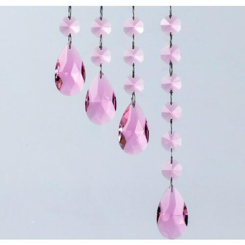 Top Quality 2set/lot Multicolor Crystal Octagon Beads + Angels tears Faceted Crystal Glass Chandeliers Crystal Glass Suncatcher