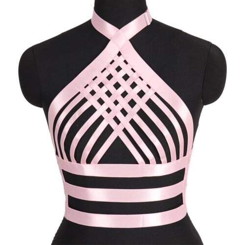 Women Body Harness Bra Hollow Out Bondage Sexy Lingerie Punk Goth Fashion Body Cage Pole Dance Rave Harness Belt