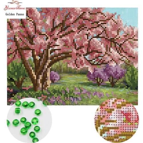 Golden Panno,Needlework,DIY,beads,Cross stitch,Embroidery stitch,Precise Printed painting,scenic Pattern,leafy 0414