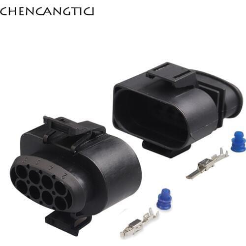 1 Set 8 Pin Way Waterproof Automobile Electrical Connector Auto Oil Nozzle 3.5MM Socket Plug For VW ADUI 3A0973834 3A0973734