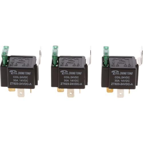 3pcs 24V 30A 4 Pin SPST Relay Automotive Light Alarm Door Control Relay