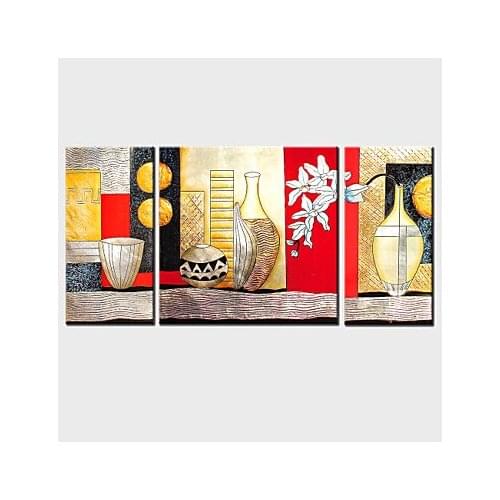 3 Pcs Hand Painted Modern Canvas Painting Wall Decor Abstract Oil Painting-Abstract canvas Wall Pictures for Living Room