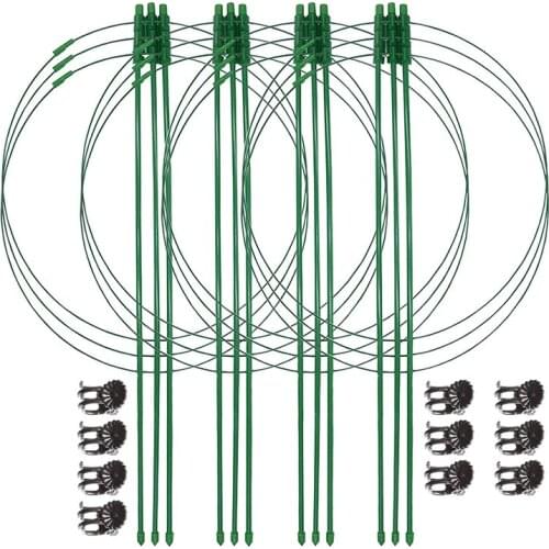 4 Packs 18 inch Plant Support Cages with 3 Adjustable Support Rings,10 Pcs Plant Clips,for Garden Balcony for Orchids