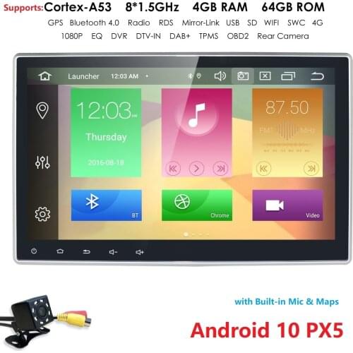 10.1 Inch 4G+64G Octa Core 2 Din Android 10 Car Radio Multimedia Video Player Universal Auto Stereo Navigation Gps Dvd Head Unit