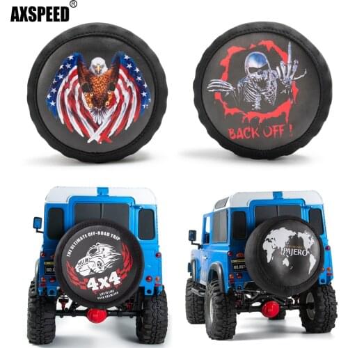 AXSPEED RC Car Decoration PU Leather Spare Tire Cover for 1/10 Traxxas TRX4 Axial SCX10 Wraith Tamiya CC01 D90 RC4WD