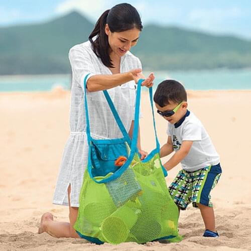 Children Sand Away Protable Mesh Bag Kids Beach Toys Clothes Towel Bag Baby Toy Storage Sundries Bags Women Cosmetic Makeup Bags