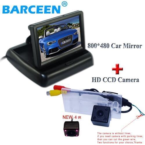 For FIAT freemont 4.3" LCD car screen monitor and special car rear backup camera bring 170 angle lens 4 IR night vision set