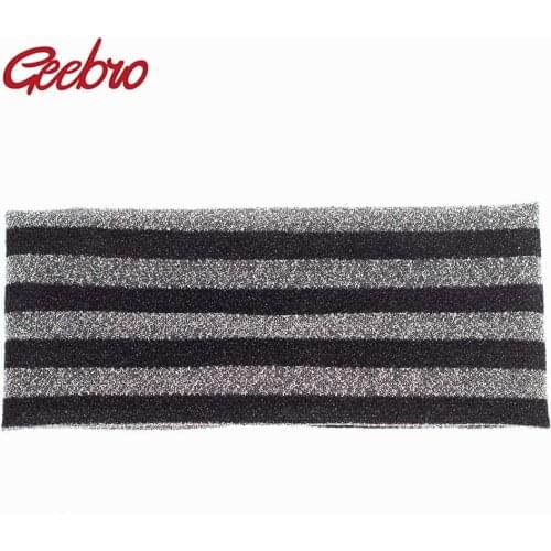 Geebro Womens Striped Hair Headband Summer Fashion Mesh Net Breathable Head band For Girls Stretch Flat Headbands DQ518