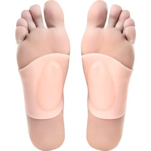 Hot 1 Pair Arch Support Sleeves Plantar Fasciitis Silicone Heel Spurs Foot Care Flat Feet Socks Cushions Pads Orthotic Insoles