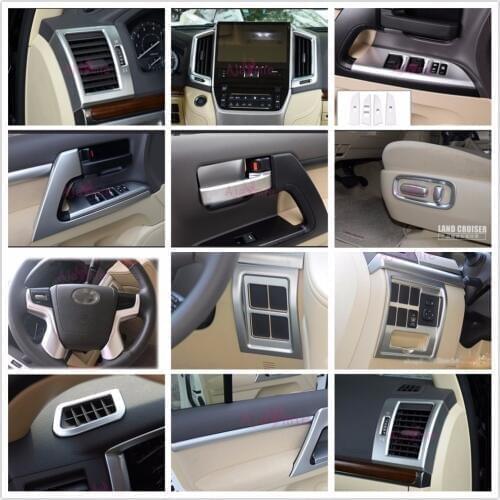 Chrome Car Styling 2008-2017 Door Handle holder Bowl AC Outlet Vent Cover Panel Trim For Toyota LC Land Cruiser 200 Accessories