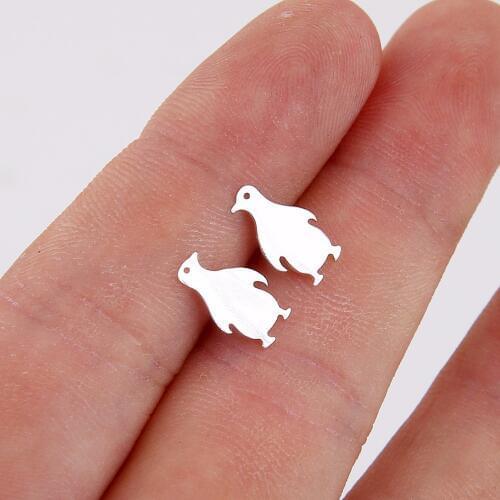 Jisensp New Cartoon Penguin Animal Stud Earrings for Women Jewelry Gift Simple Men Accessories Statement Earrings oorbellen