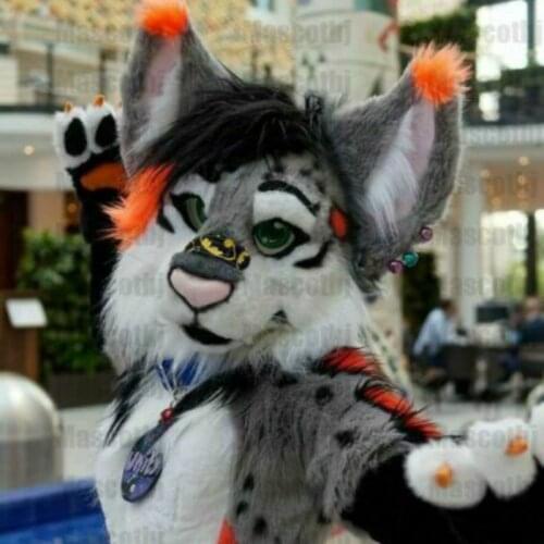 Best Quality on Ebay Leopard Dog Mascot CostumeDress Fursuit Birthday Cosplay