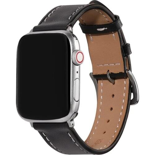 UTHAI A45 Leather strap apple watch band 44mm 40 Watch Strap for apple watch series 6 se 5 4 watchband for iwatch series 3 2 1