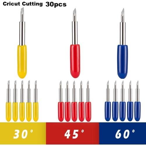 Hot sale 30pcs 30/45/60 Degrees Roland Cricut Cutting Plotter Vinyl Cutter Offset Knife Blade for Sharp and Durable Carving Tool