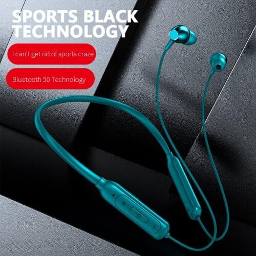 M61 Bluetooth 5.1 Wireless Sports Earphone Stereo Subwoofer Hanging Neck Hanging Metal Magnetic Bluetooth Headphone
