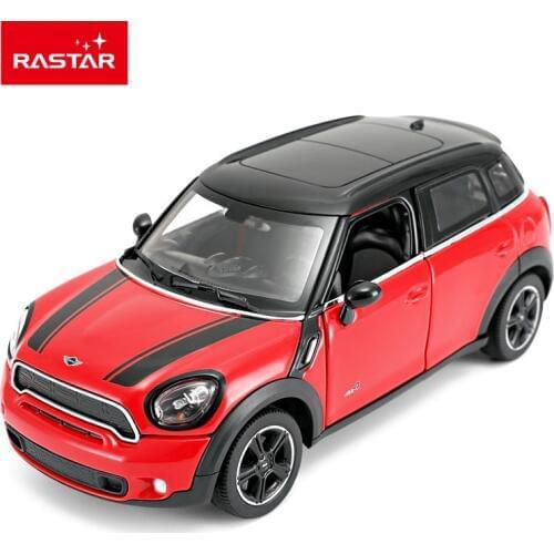 Rastar Diecast 1:24 Mini Coopers Countryman Red Blue SUV High Simulator Alloy Metal Model Car Pull-back Vehicles