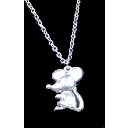 Fashion 24*18mm Mouse Pendant Necklace Link Chain For Female Choker Necklace Creative Jewelry party Gift