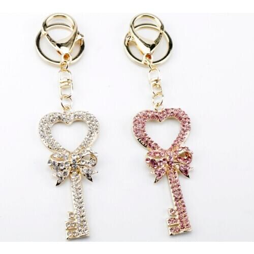 Anime Sailor Moon Keys Charm Keychain Knot Girl Bag Pendant Key Trinket Crystal Rhinestone Heart Key Rings Llaveros Shiny