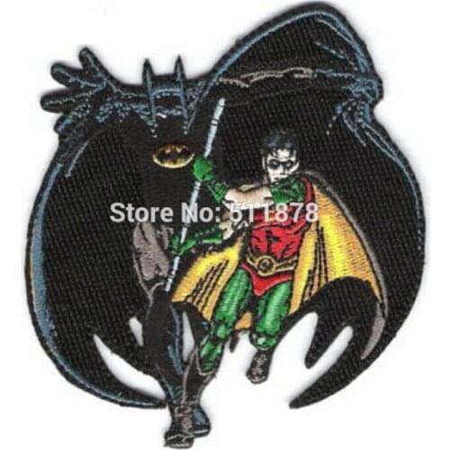 3.5" and Robin Figures Running TV Movie Uniform punk rockabilly men applique iron on patch embroidery