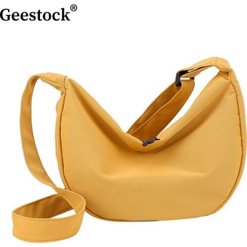 Geestock Nylon Ladies Messenger Bag Large Capacity Small Fresh Dumpling Bags for Women Simple Female Leisure Cross-body Bags