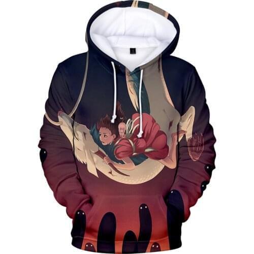 New Arrival Spirited Away Sweatshirts Women/Men Fashion Harajuku Style Anime Hoodies Print Spirited Away Pullover Hooded Clothes
