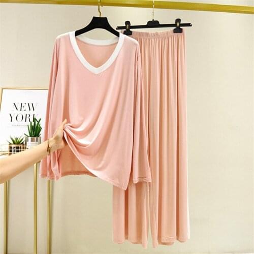 Modal Maternity Sleepwear Clothes Nursing Tops + Pants Pajamas For Pregnant Women Breastfeeding Clothes