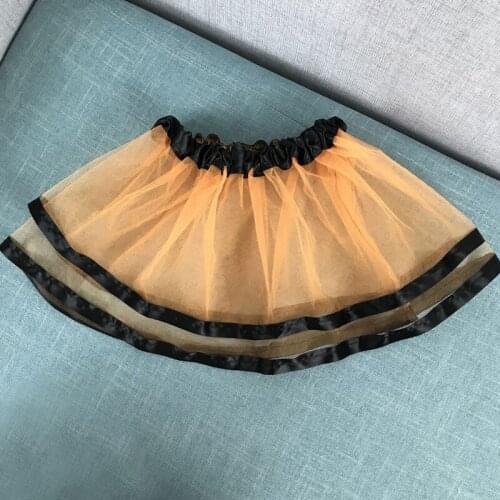 Orange with black New Summer Kids Baby Dance Tulle Toddler Pettiskirt Children mini short Tutu girl Skirt Falda Vestido skirts