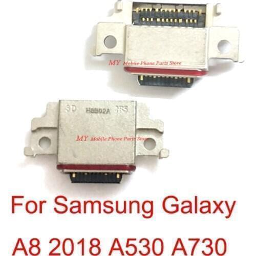 Original For Samsung Galaxy A8 2018 A530 A730 SM-A530F SM-A530DS Type-C USB Charging Dock Port Connector Board Socket Parts