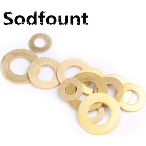 100pcs Copper flat washer M3 M4 M5 M6 M8 M10 M12 M14 Gasket pure brass Screw washer