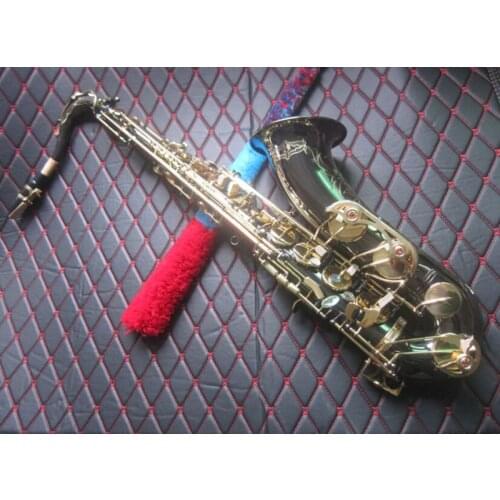 Tenor Saxophone Real Picture Beautiful Carving Model Black Nickel Gold Key Professional Musical Instrument With Sax Mouthpiece