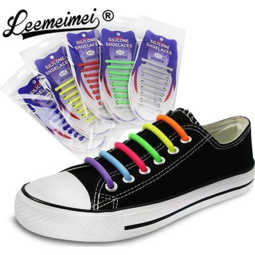 16pcs/lot Silicone Shoelaces Elastic Shoe Laces Special No Tie Shoelace for Men Women Lacing Rubber Zapatillas