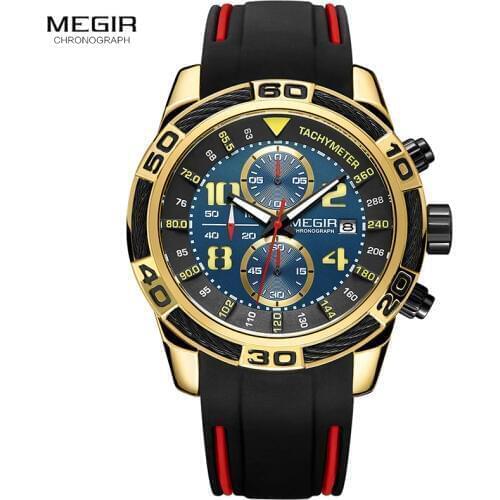 Silicone Sport Watches Men Relogios Masculino Chronograph Army Military Watches Stopwatch Clock Men Quartz Wristwatch 2045GDBK