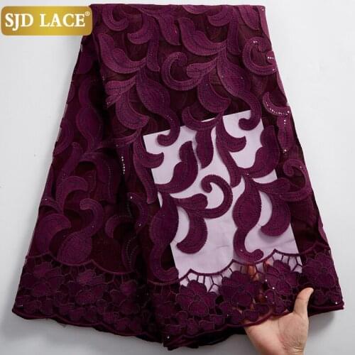 SJD LACE Sequins Design Milk Silk Bridal Materials African Lace Fabric Embroidery French Mesh Lace Fabric For Wedding PartyA2388