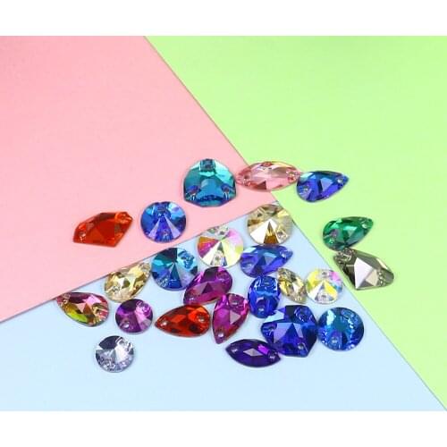 Mix shape color Sewing Stones Sew On Rhinestones crystals and stones strass rhinestone For Dress decoration bags garment shoes