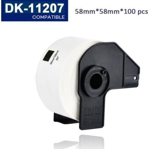 CIDY Compatible DK-11207 DK 11207 Label 58*58mm Compatible for Brother Label Printer White Paper DK11207 DK-1207 DK207