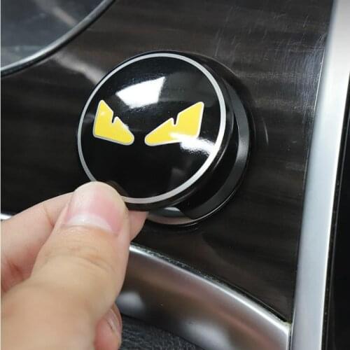 Universal Car interior Cartoon Metal Engine Start Stop Button Cover Ring On-Off Ignition Push Button Switch Decor Sheets Sticker