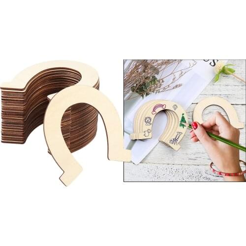 Wooden Slices Cut Horse Shoes Cutouts Chip Wood Pieces Wedding Centerpiece Cowboy Themed Party Kids Room Hanging Decor