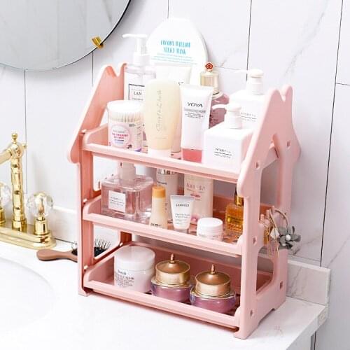 Cosmetic Storage Box Desktop Shelf Bathroom Storage Rack Makeup Organizer Table Sundries Holder Kitchen Spice Rack Organizer